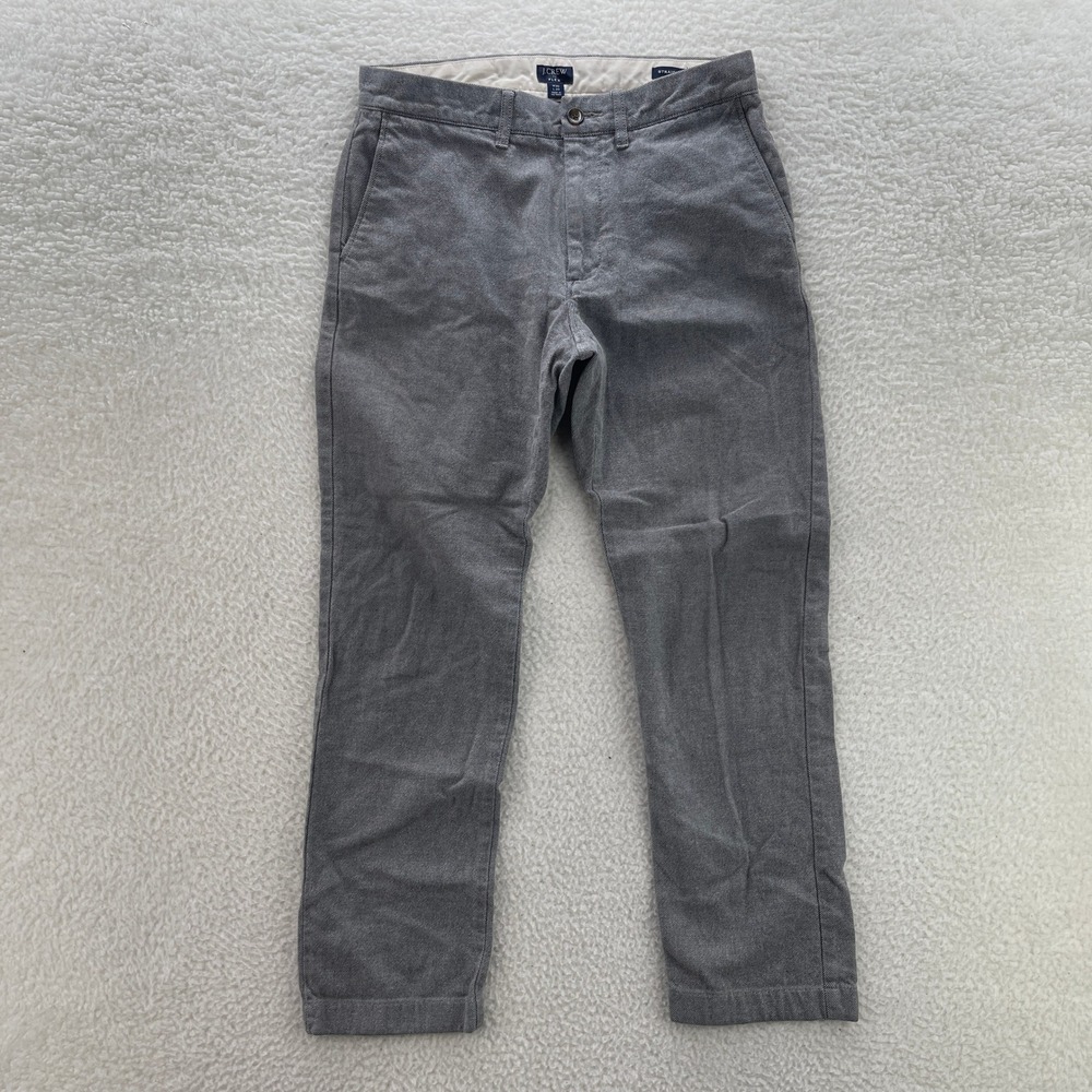 J Crew Chino Pants Mens 30x30 Gray Straight Fit Preppy Office Luxury Casual